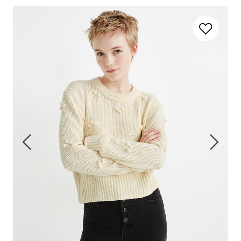 Madewell cream bubble pullover sweater AG595 XXS